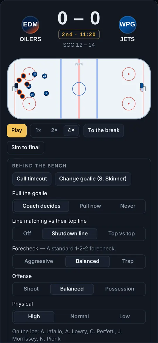 Coaching a live game from the bench